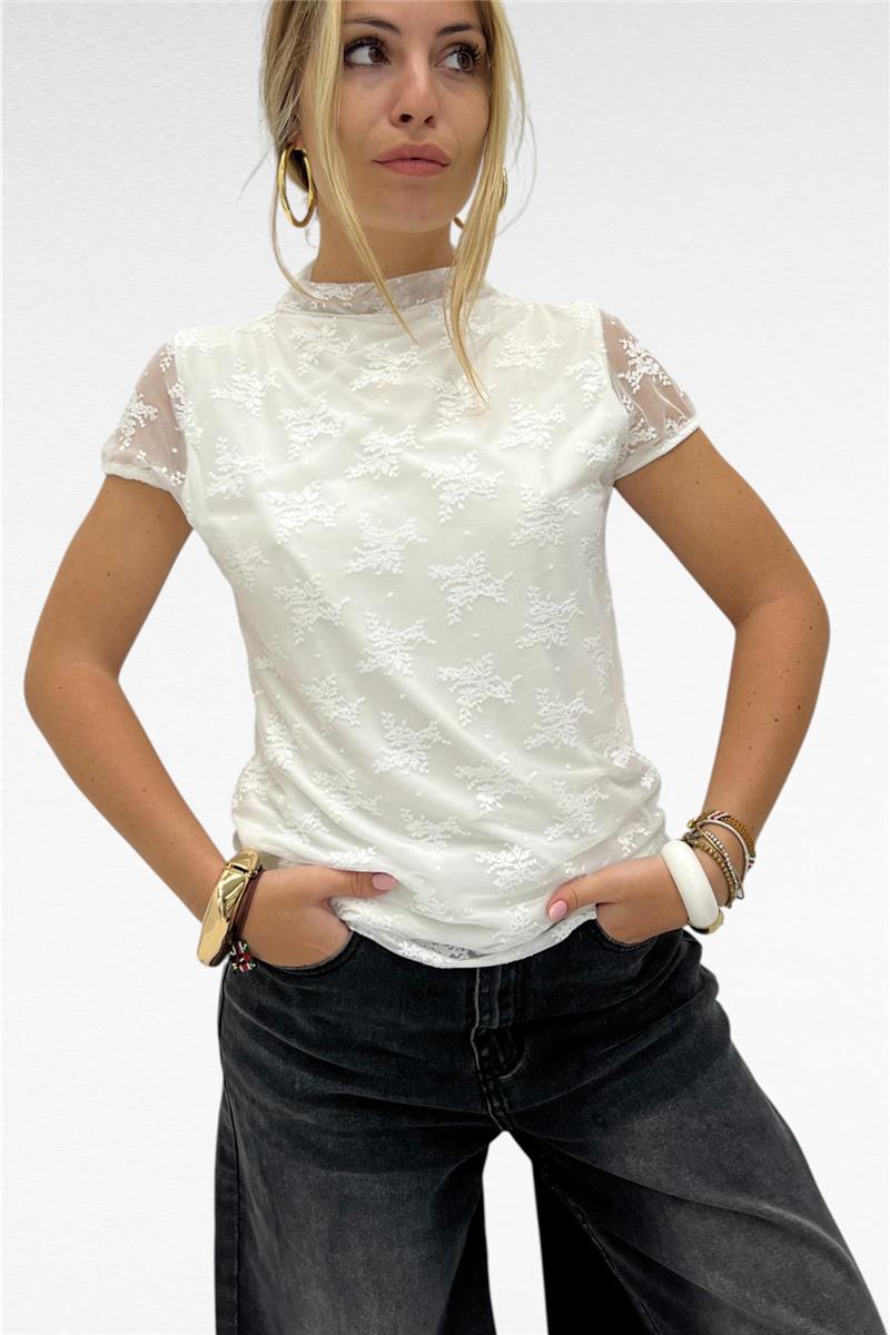 maglia smanicata in pizzo heavy